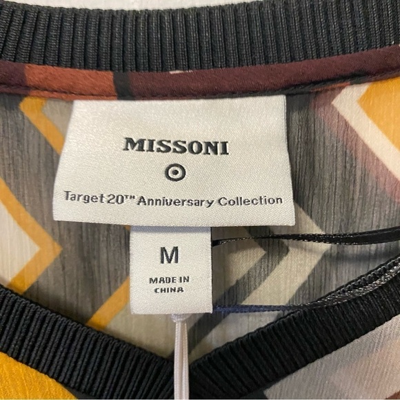 Missoni Target Zigzag Top Semi Sheer Blouse 70s Retro Style Womens Medium NEW - Picture 7 of 9